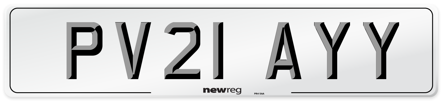 PV21 AYY Number Plate from New Reg